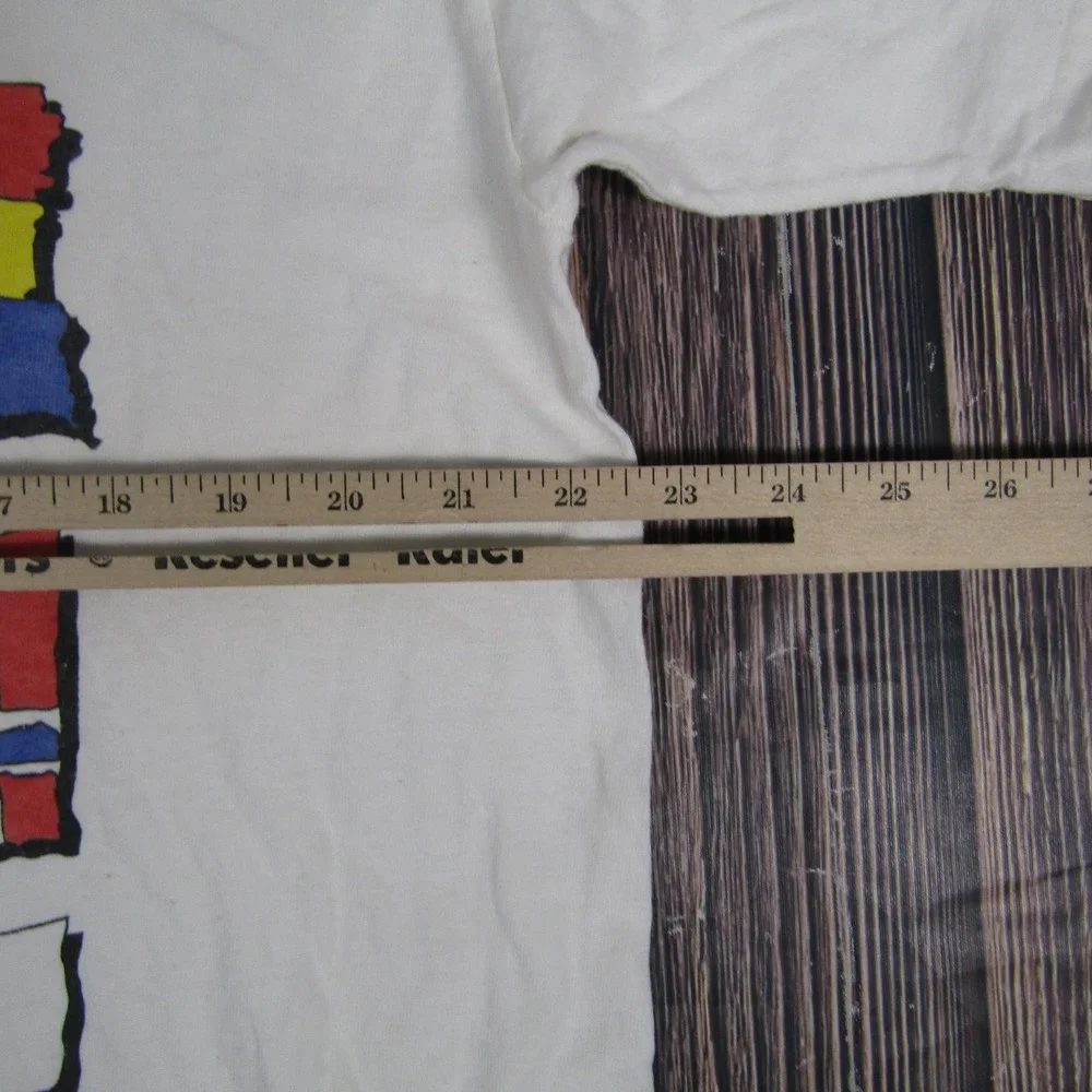 Vintage Speedo Pool Rules Shirt Mens XL White Swim Graphic‎ Tee Flags 90s